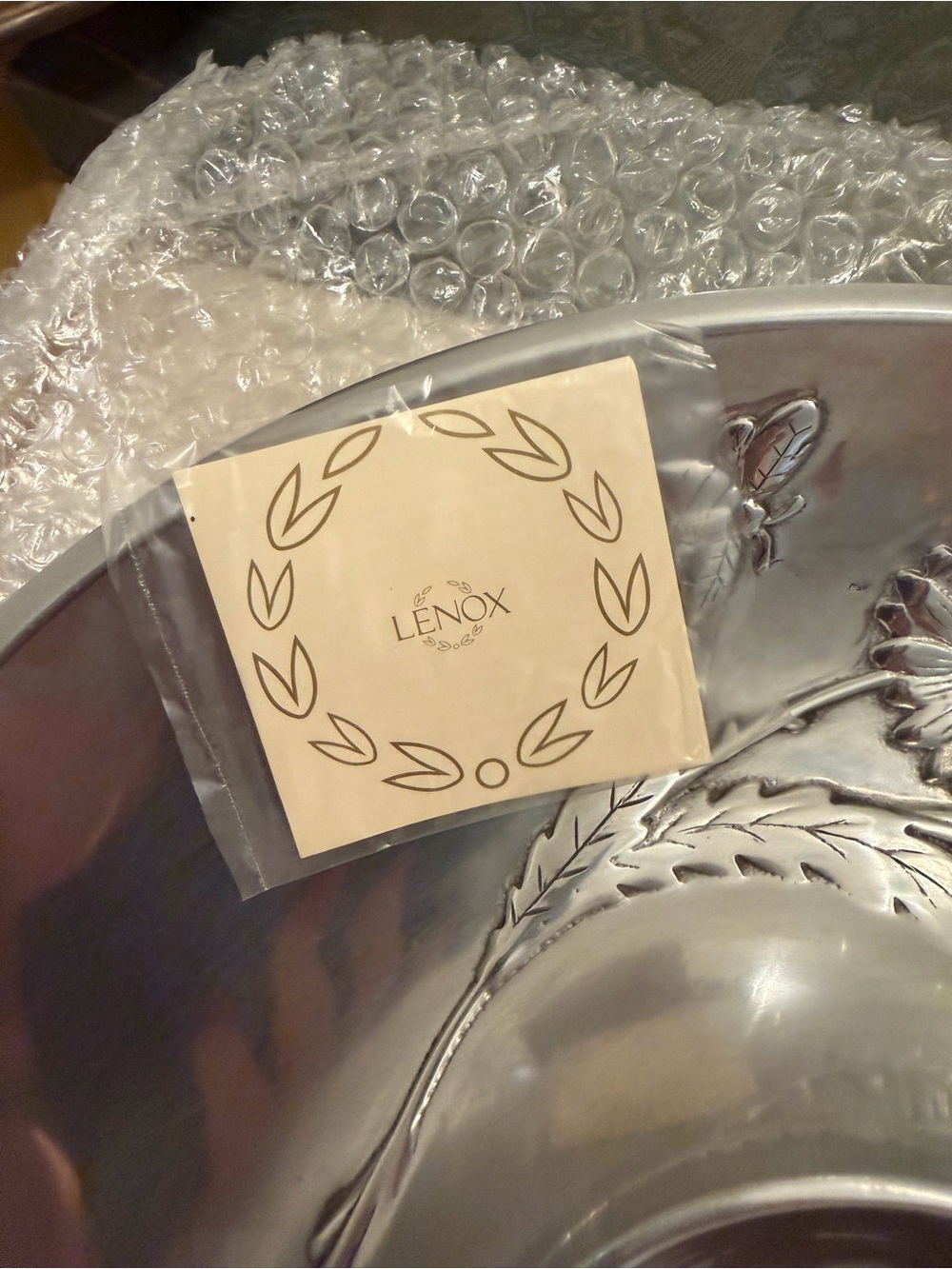 Lenox Silver-Tone Laurel Embossed Decorative Bowl